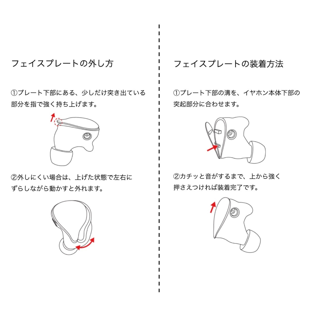 Duo 完全ワイヤレス×有線 2WAY式 ハイブリッド型イヤホン フェイスプレート着せ替え対応