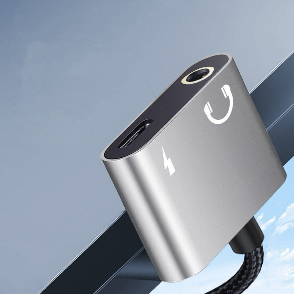 Type-C 2-in-1 High-Quality Audio Converter Adapter 3.5mm Compatible with Apple and Android