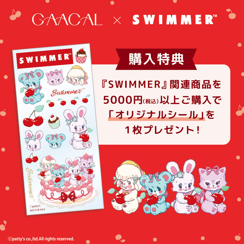 GAACAL×SWIMMER 着せ替え有線イヤホン 【レッド】ギンガムチェリー LIFEEAR Nova仕様