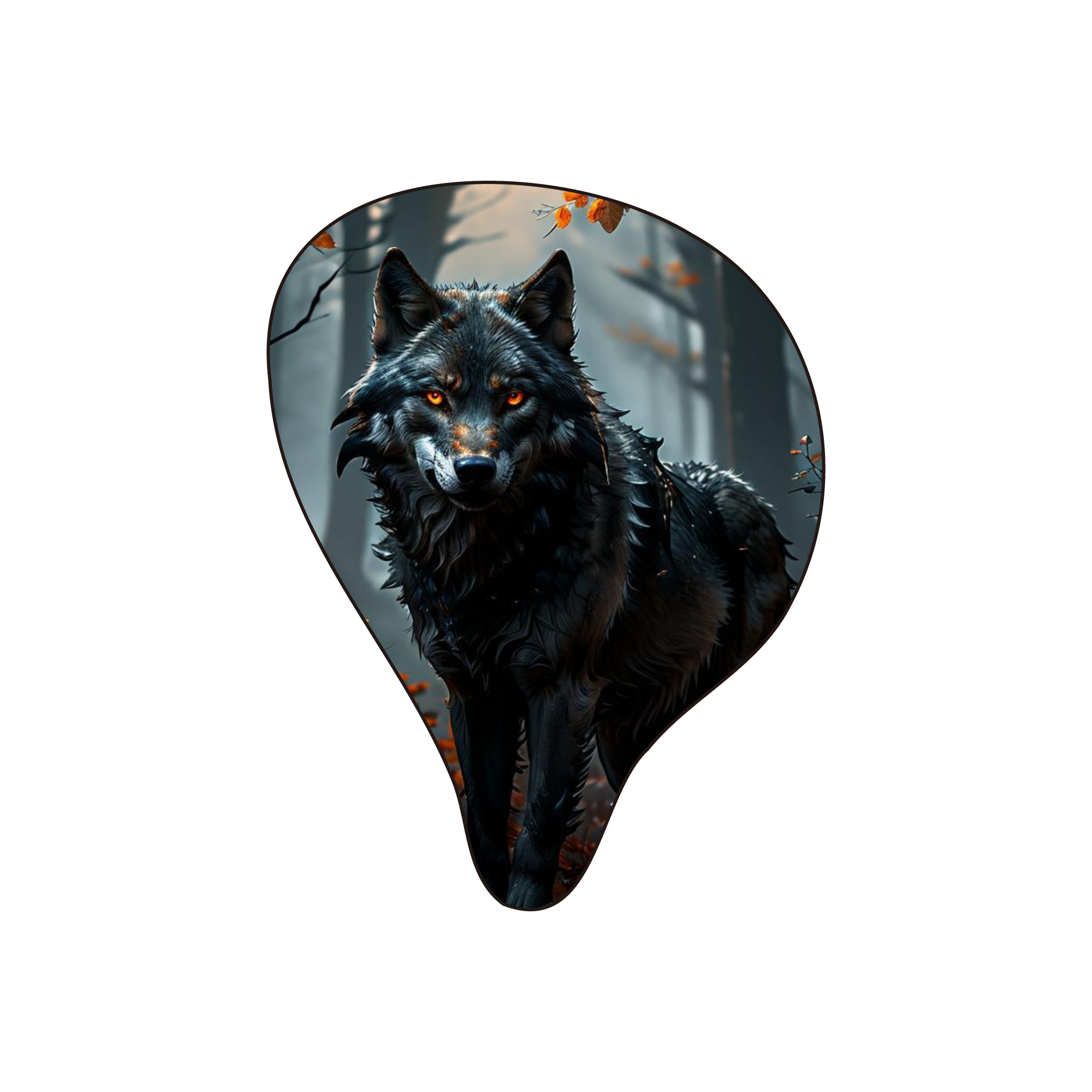 両耳（反転デザイン）　Flow/Duo対応 フェイスプレート LIFEEAR Flow/Duo ウルフ